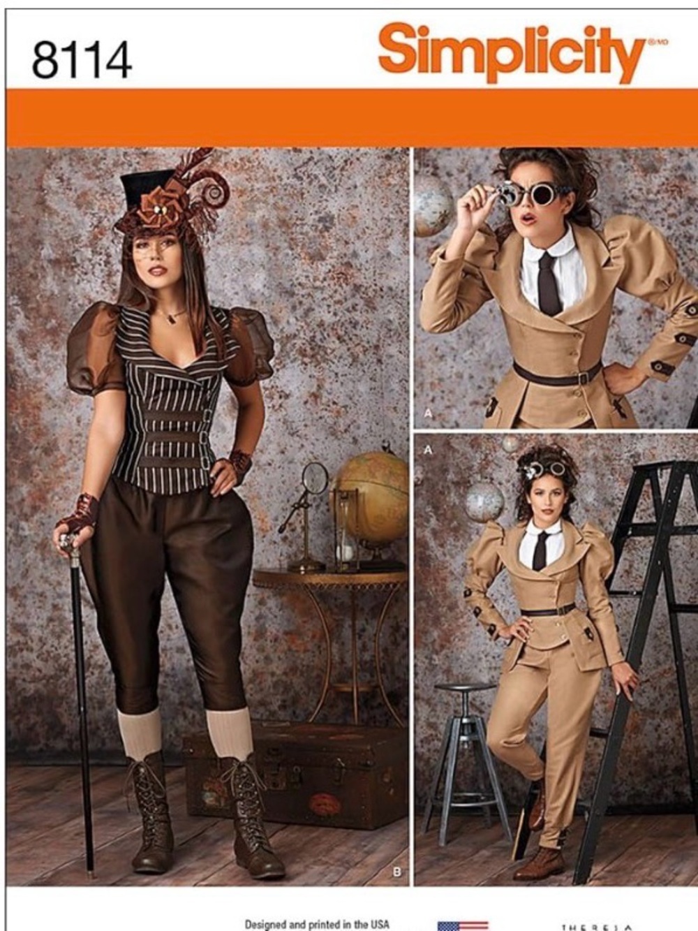 Plus Simplicity 8114 Steampunk Victorian Costume Sewing Pattern 14-22 Uncut OOP